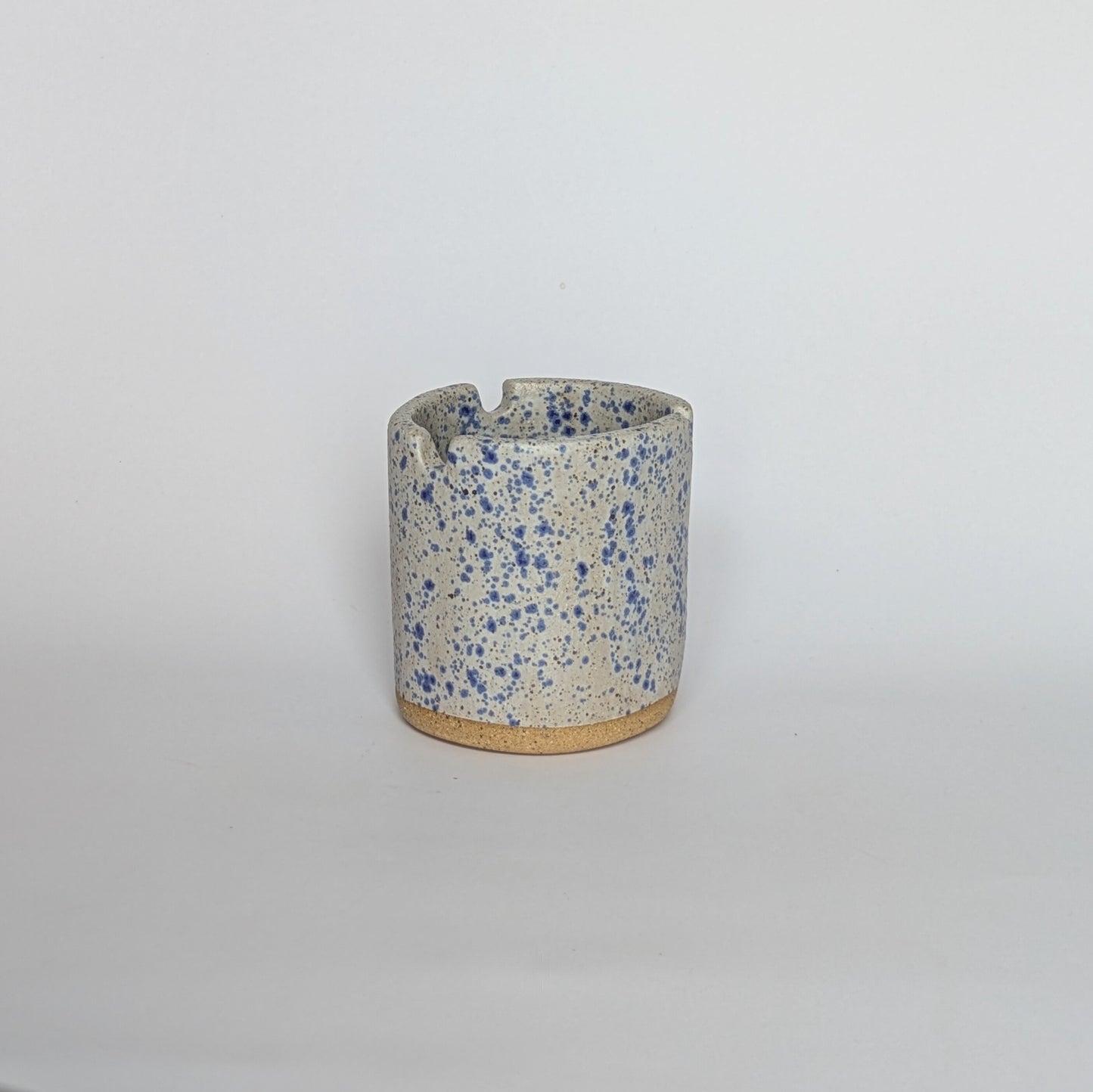 Blue speckle ashtray