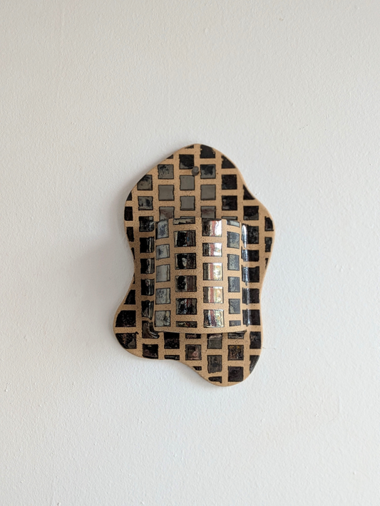 Chrome Tile wall vase