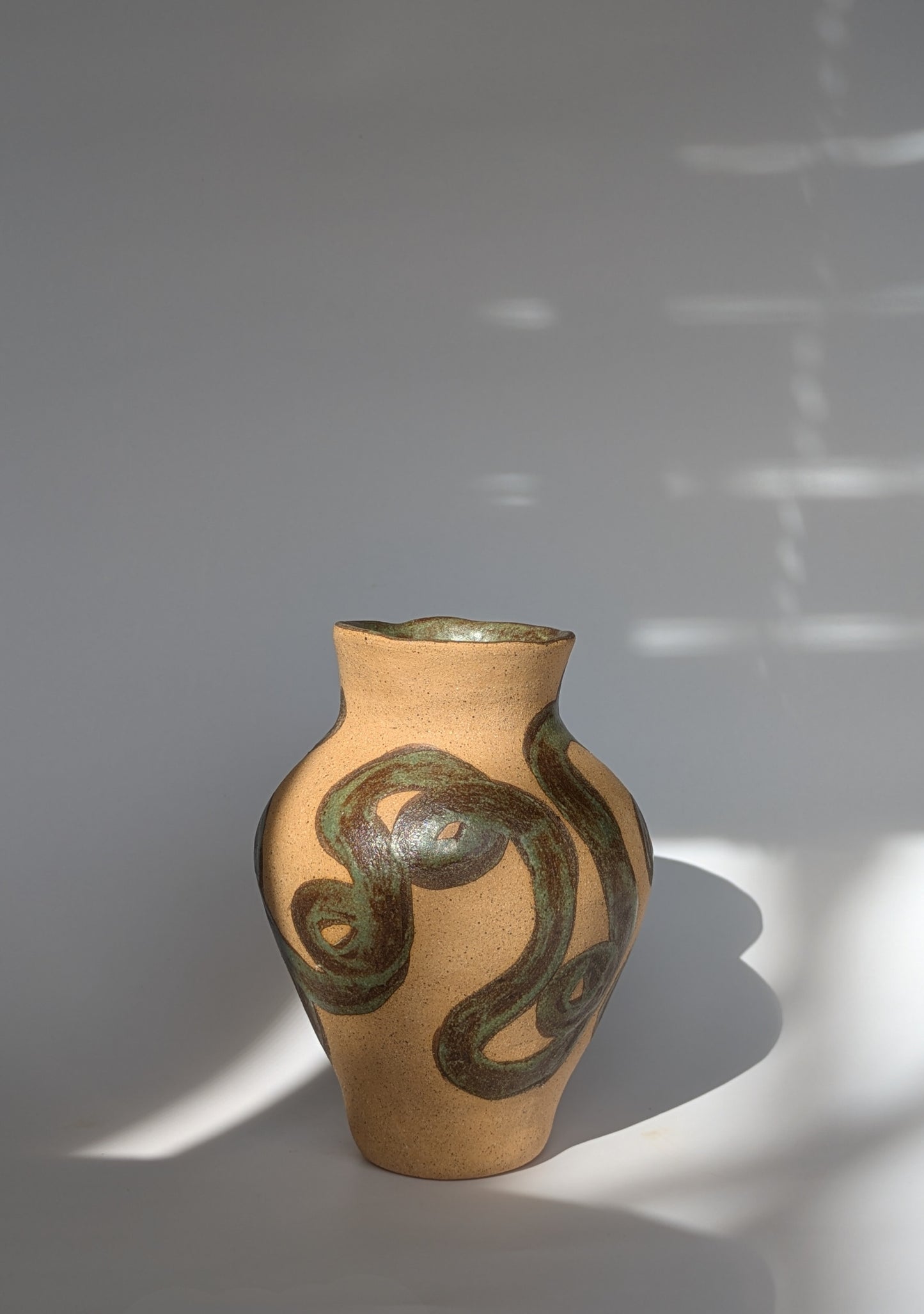Green Swirl Vase