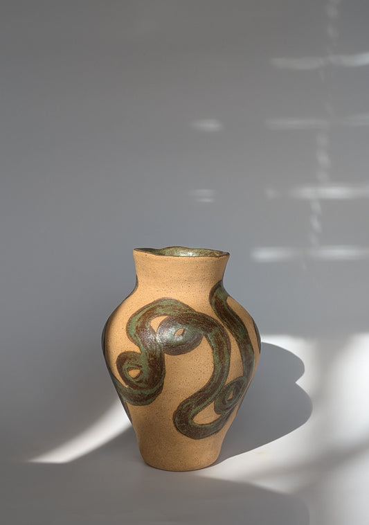 Green Swirl Vase