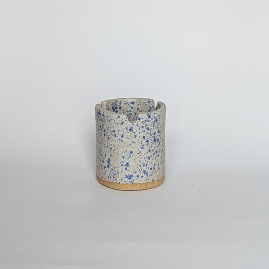 Blue speckle ashtray