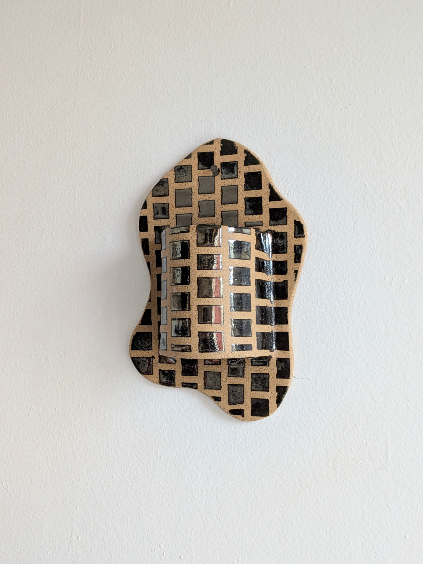 Chrome Tile wall vase